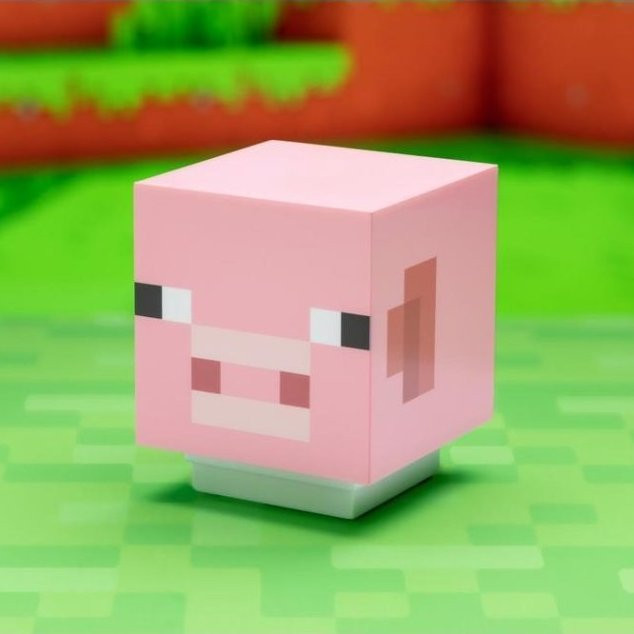 Dekorativní lampa Minecraft - Pig - 9 x 11 x 9 cm (355605)