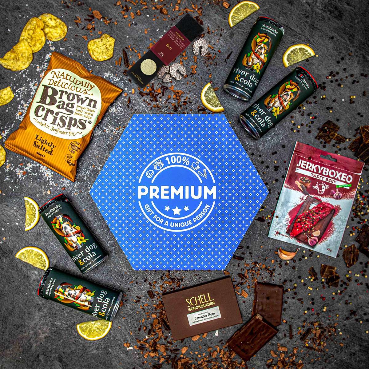 Giftboxeo plné rumových specialit - Modré