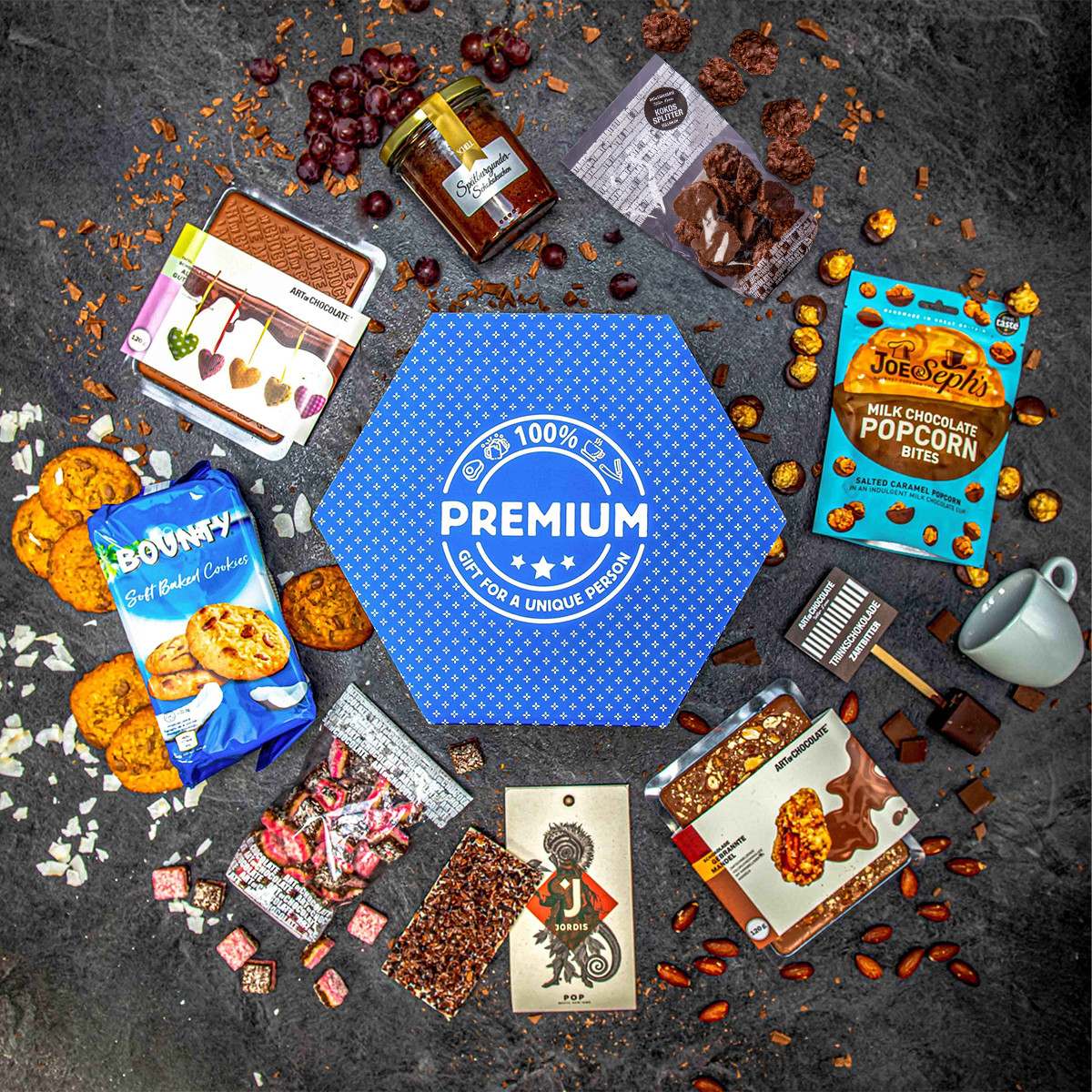 Giftboxeo plné čokoládových specialit XXL - Modré