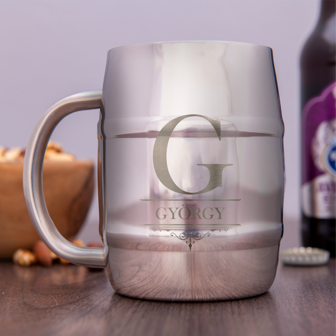 Nerezový "půllitr" s gravírováním 400 ml - lesklý