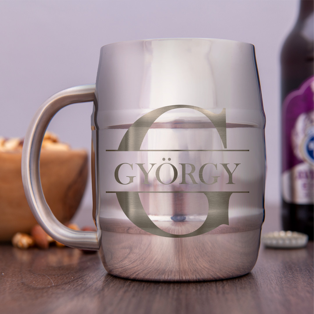 Nerezový "půllitr" s gravírováním 400 ml - lesklý