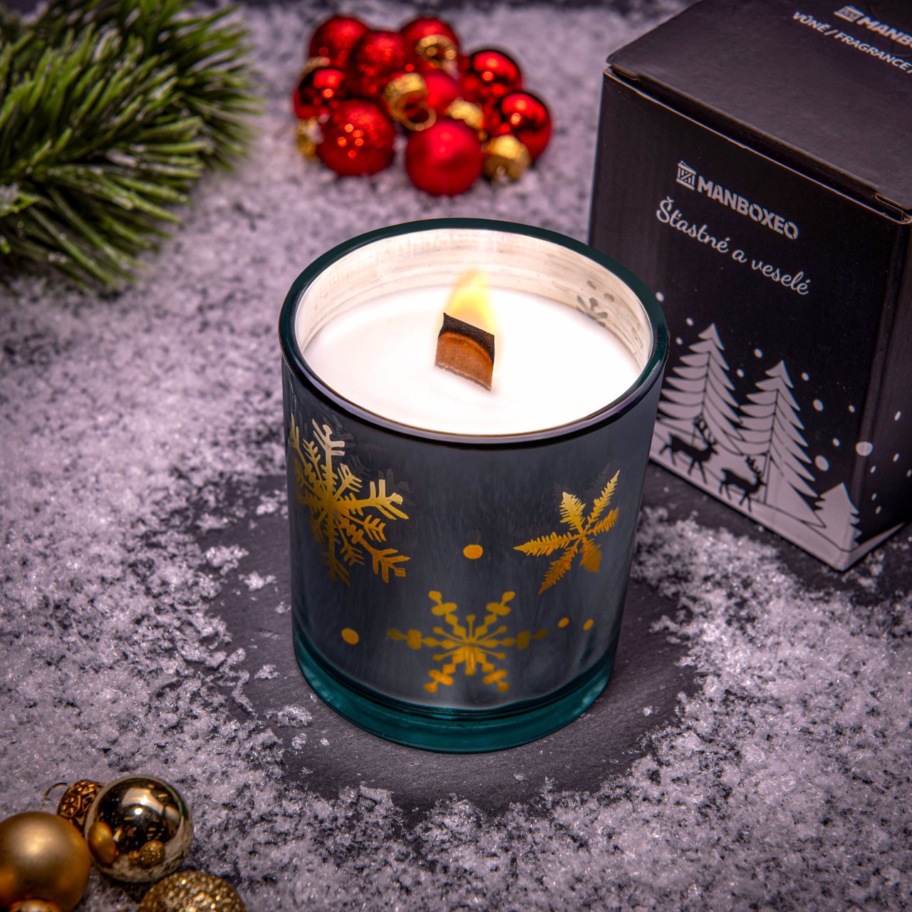 Svíčka ŠŤASTNÉ A VESELÉ - LAVENDER & VANILLA - No.4