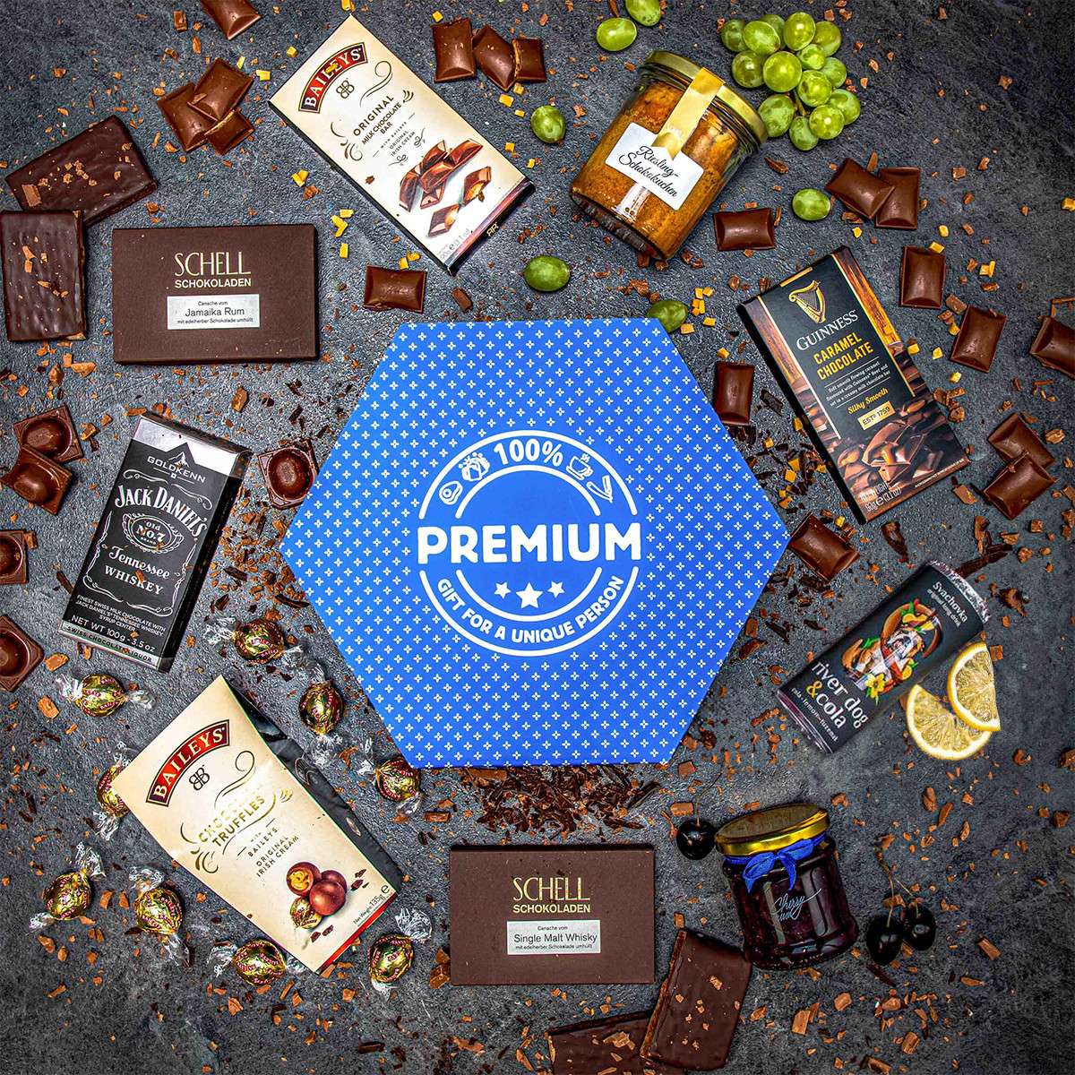 Giftboxeo plné specilait s alkoholem - Modré