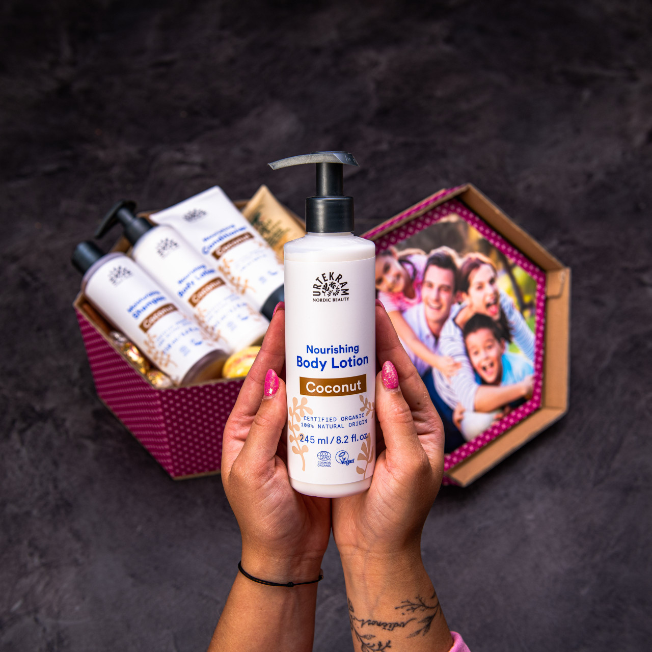 Hexagon plný kvalitní kosmetiky Kokos a Argan - Modrý