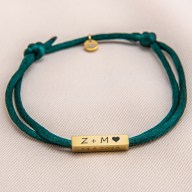 Dámský DVOJITÝ náramek se ŠŇŮRKOU a TEXTEM na přání na 1 KOMPONENT - 4 komponenty - HVĚZDIČKA, SRDÍČKO, KOLEČKO, TUBUS [1a]