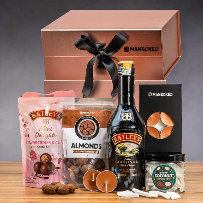 Giftboxeo ajándékdoboz (rózsaarany) – Baileys-zel