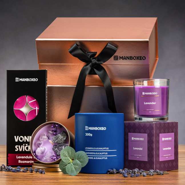 Giftboxeo ajándékdoboz (rózsaarany) – Tele levendulaillattal