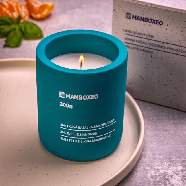 Beton gyertya szójaviasszal és intenzív illattal - Lime Basil & Mandarine 300 g