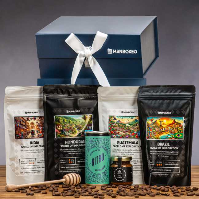 Giftboxeo ajándékdoboz (királykék) – Kávéimádók számára