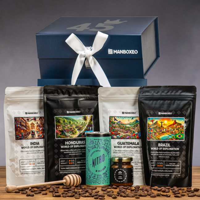 Giftboxeo ajándékdoboz (királykék) – Kávéimádók számára