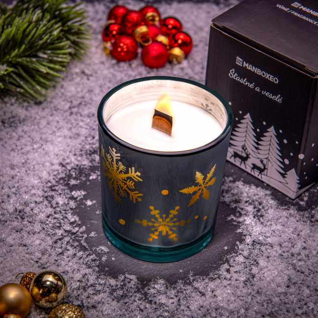 Karácsonyi gyertya fakanóccal és intenzív illattal – Lavender & Vanilla 150 g