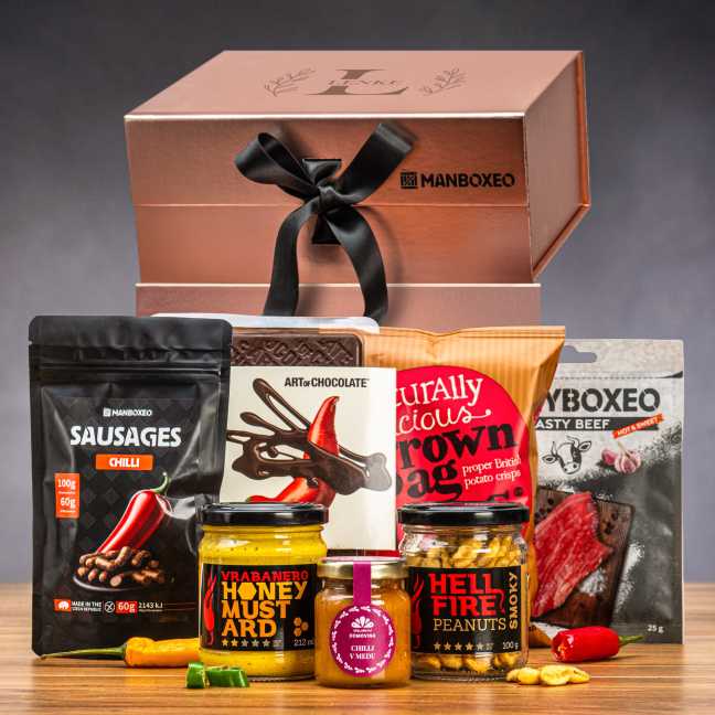 Giftboxeo díszdoboz (rózsaarany) – Tele chilivel